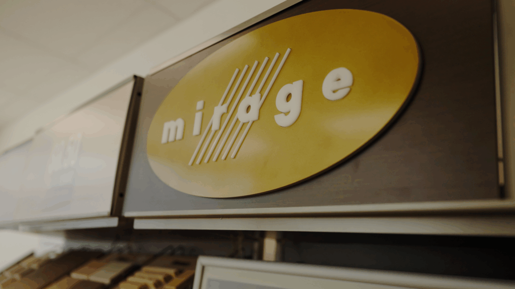 Mirage hardwood flooring display at the Crow Hill Hardwoods showroom